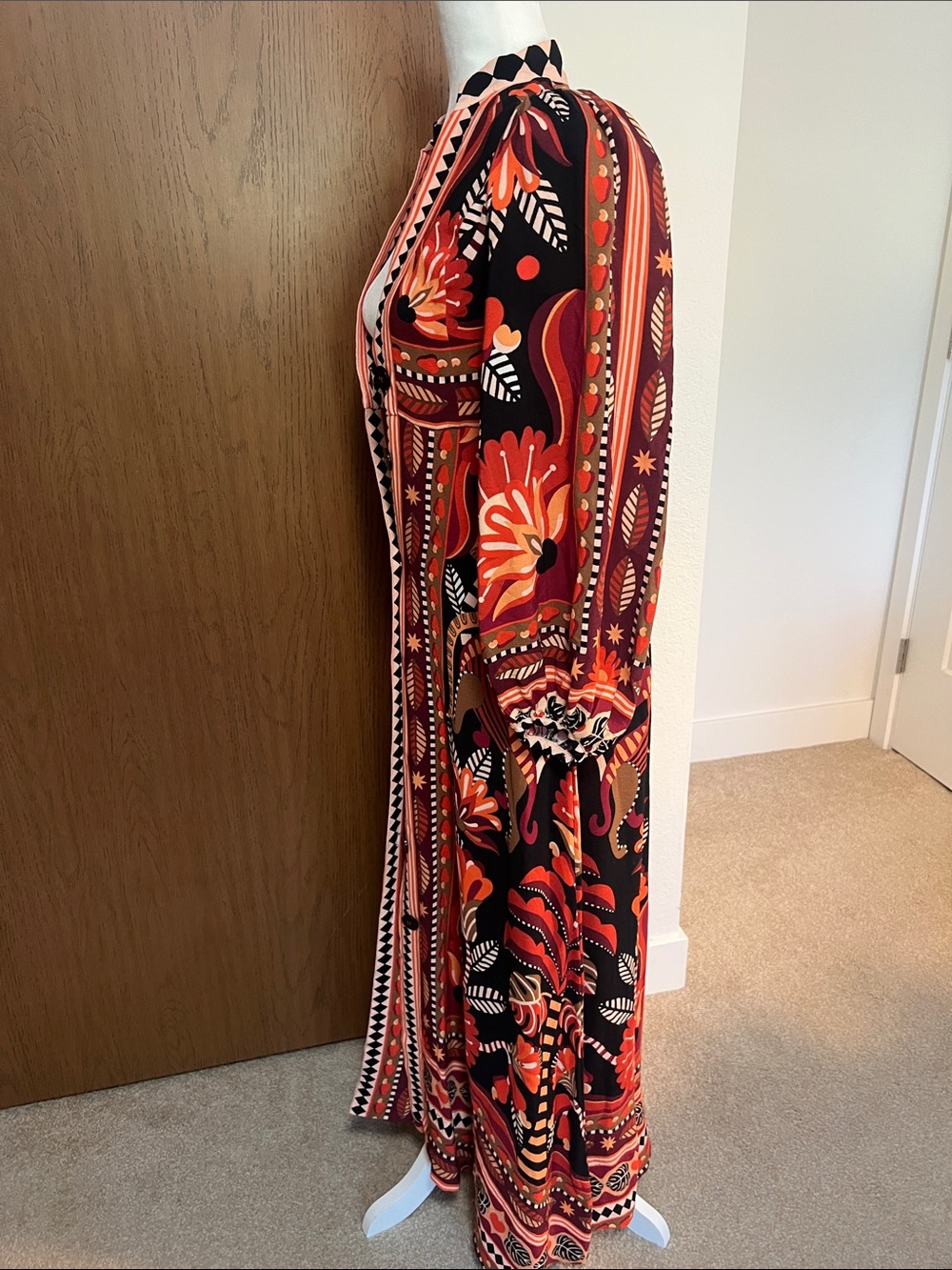 FARM Rio Nature Beauty Maxi Dress with Red & Orange Floral Print - Picture 5 of 8